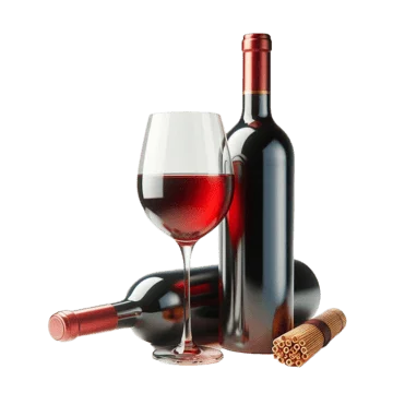 pngtree red wine bottle with glass png image 13411878